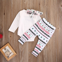 Little Peanut Onesie, Pants and Headband 3 Piece Set - Thumbnail 1