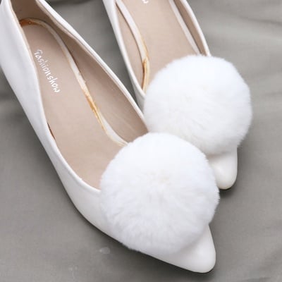 Free ship - fashion winter ladies boots pom ball faux rabbit fur shoe clips pair - Thumbnail 5