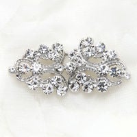  FREE SHIP - Vintage Style Rhombus Rhinestone Crystal Closure Hook and Eye Clasp - Thumbnail 1