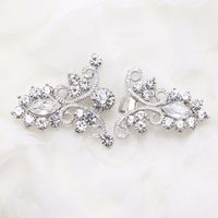FREE SHIP - Large Vintage Rhinestone Crystal Dress Ribbon Sash Closure Hook and Eye Clasp - Thumbnail 1