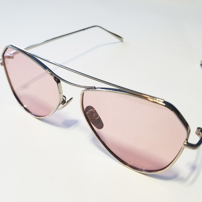 Geometric pink glasses