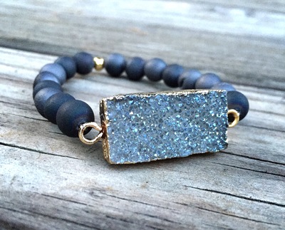 Blue Ice & Titanium Quartz Bracelet