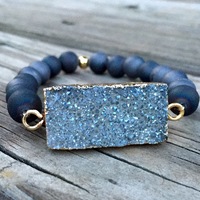 Blue Ice & Titanium Quartz Bracelet - Thumbnail 2