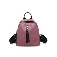 New Couples Backpack Summer Leather Zipper Bag College Leisure Bag - Thumbnail 3