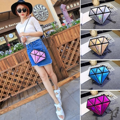 Fashion Shoulder Bags Stitching Diamond Laser Personality Shoulder Bag