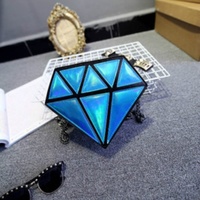 Fashion Shoulder Bags Stitching Diamond Laser Personality Shoulder Bag - Thumbnail 3