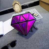 Fashion Shoulder Bags Stitching Diamond Laser Personality Shoulder Bag - Thumbnail 4