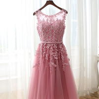High quality A-line lace short prom dress,evening dresses - Thumbnail 1