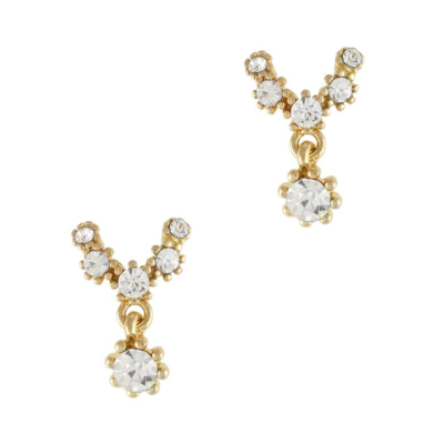 Necklace dangle w/ gems- gold