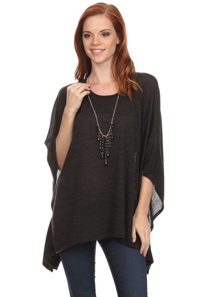 Poncho Top w/ Necklace -TDE