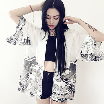 Harajuku japanese bathrobe cardigan coat - Thumbnail 3
