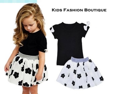 Girls beautiful black & white skirt outfit