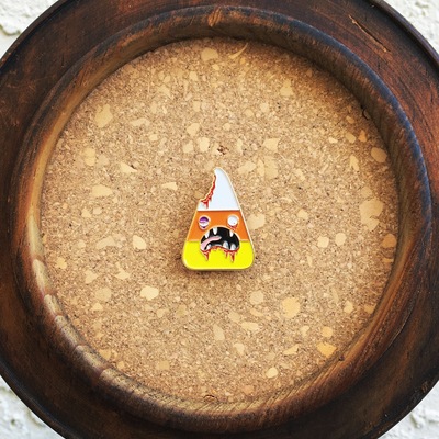 Zombie candy corn pin