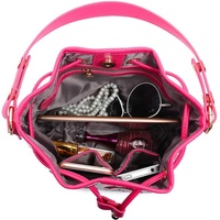 Women Bucket Shoulder Bag Handbag Crossbody Drawstring Stamp Bag - Thumbnail 4