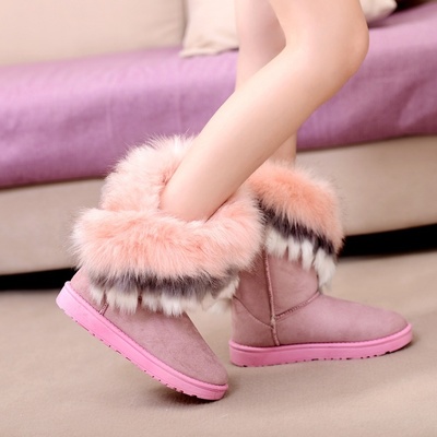 New Style 2016 Winter Warm Boots Fox Fur Snow Boots