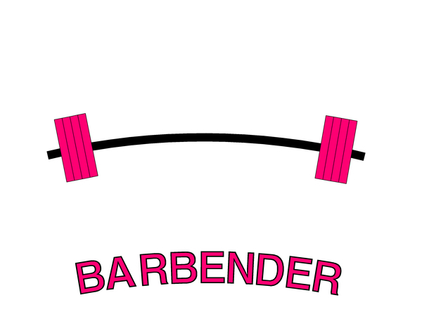 "BARBENDER" sticker black and pink