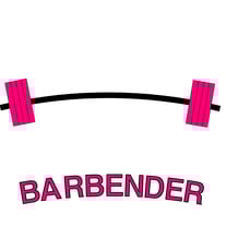 "BARBENDER" sticker black and pink