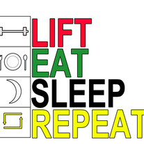 "Lift Eat Sleep Repeat" sticker