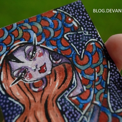 Lamia | original ink and watercolour painting