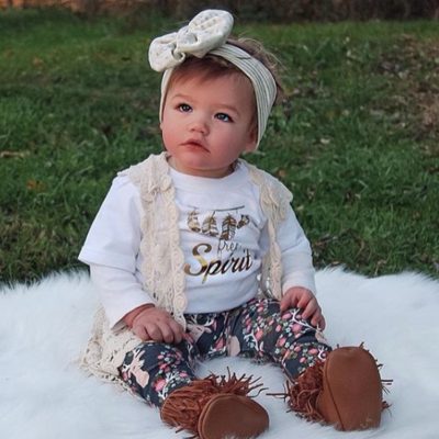 Navy/pink girly deer with floral  leggings