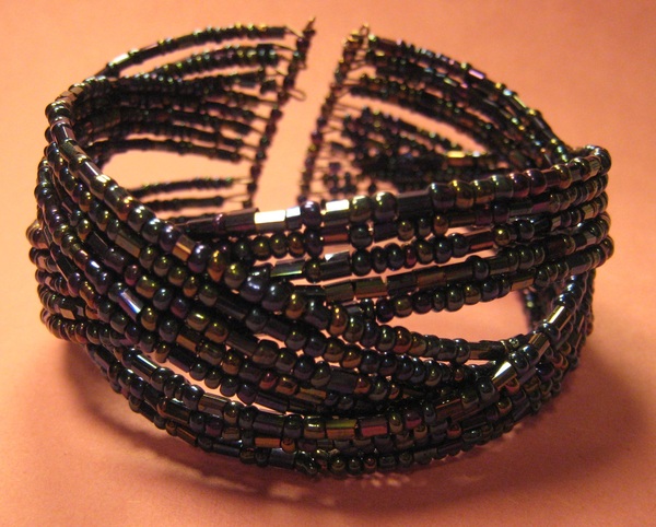 Mixed AB Seed Bead Cuff Bracelet