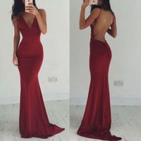 Stylish dark red backless long  prom dresses,evening dresses - Thumbnail 1