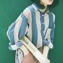 OVERSIZE RETRO STRIPED SHIRT