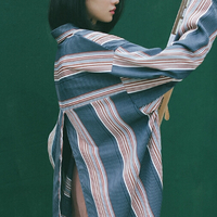 OVERSIZE RETRO STRIPED SHIRT - Thumbnail 4