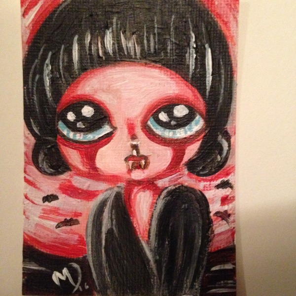 vampire blood moon ACEO