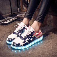 LED Colorful Luminous Sneaker Shoes Fluorescent Unisex Shoes USB Charging - Thumbnail 1