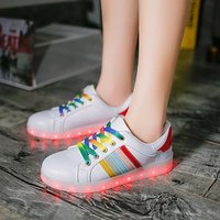 LED Colorful Luminous Sneaker Shoes Fluorescent Women Shoes USB Charging - Thumbnail 1