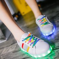 LED Colorful Luminous Sneaker Shoes Fluorescent Women Shoes USB Charging - Thumbnail 4