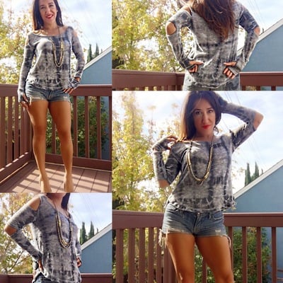 Indie slit sleeve sweater