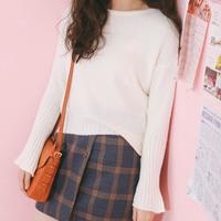 Double-breasted Plaid Skirt - Thumbnail 1