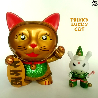 7 inch trikky gold lucky cat
