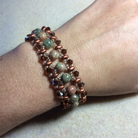 Sparkling Autumn Jasper Hand Woven Bracelet - Thumbnail 3