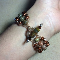 Sparkling Autumn Jasper Hand Woven Bracelet - Thumbnail 4