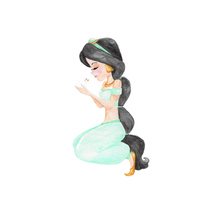 Jasmine 1 Watercolor Print - Thumbnail 1