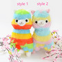 Kawaii Rainbow Striped Alpaca Plush Doll-1