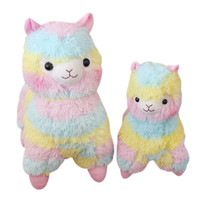 Kawaii Rainbow Striped Alpaca Plush Doll - Thumbnail 2