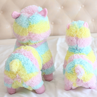 Kawaii Rainbow Striped Alpaca Plush Doll - Thumbnail 3