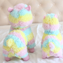 Kawaii Rainbow Striped Alpaca Plush Doll-3