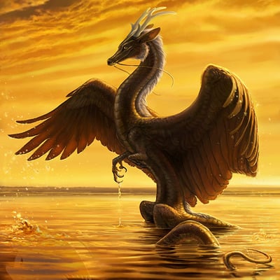 8x10 "hikaru" fantasy dragon -  print