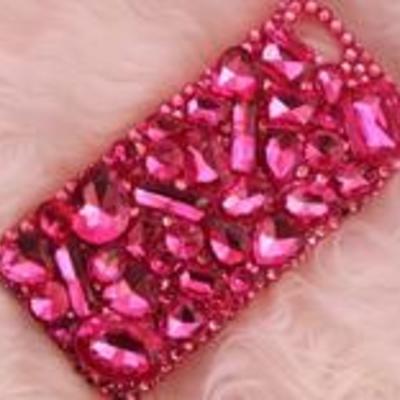 Encrusted glass crystal phone case for any phone