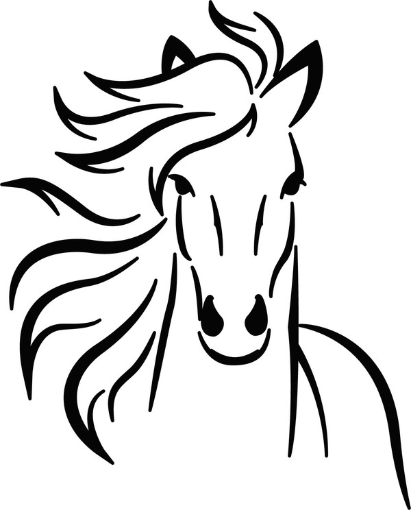 Horse Black and White Sticker