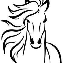 Horse Black and White Sticker