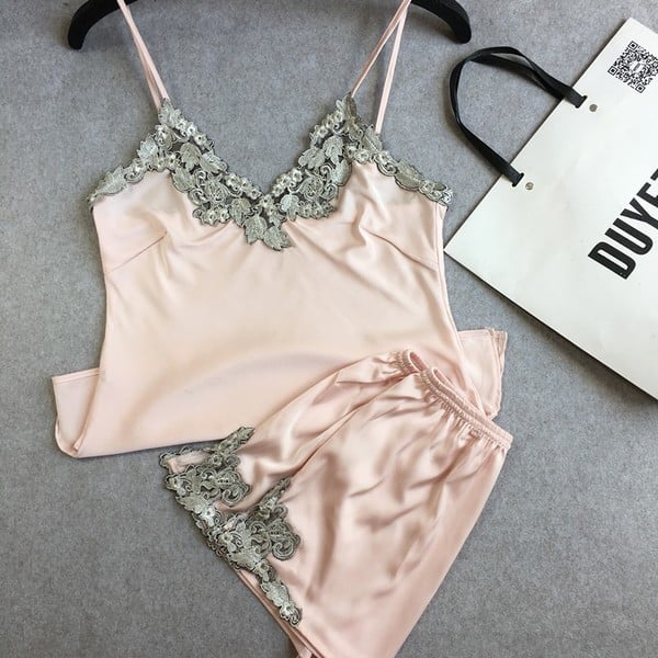Light Pink Satin Lounge Set