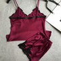 Wine Satin Lounge Set-1