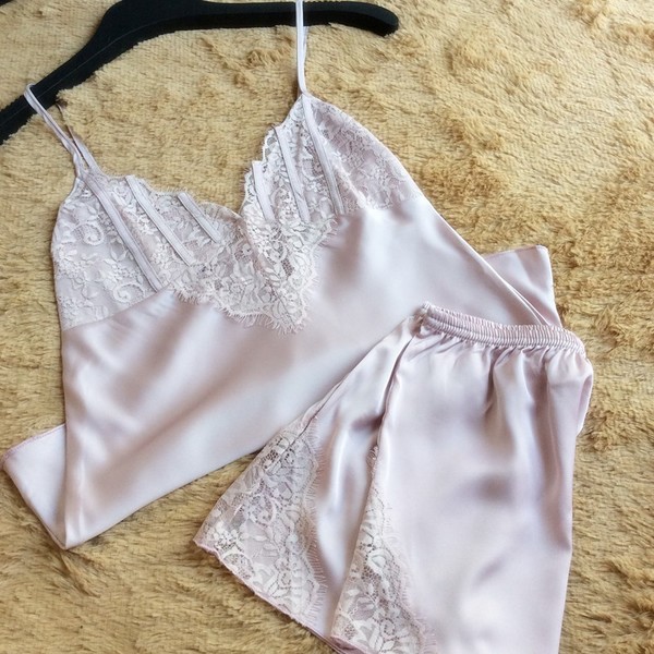 Babygirl Pale Pink Satin Set
