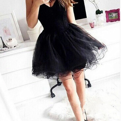 Mini short prom dress party dress cute black homecoming dress tulle short prom dress for women